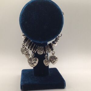 Silver Toned Heart Charm Bracelet